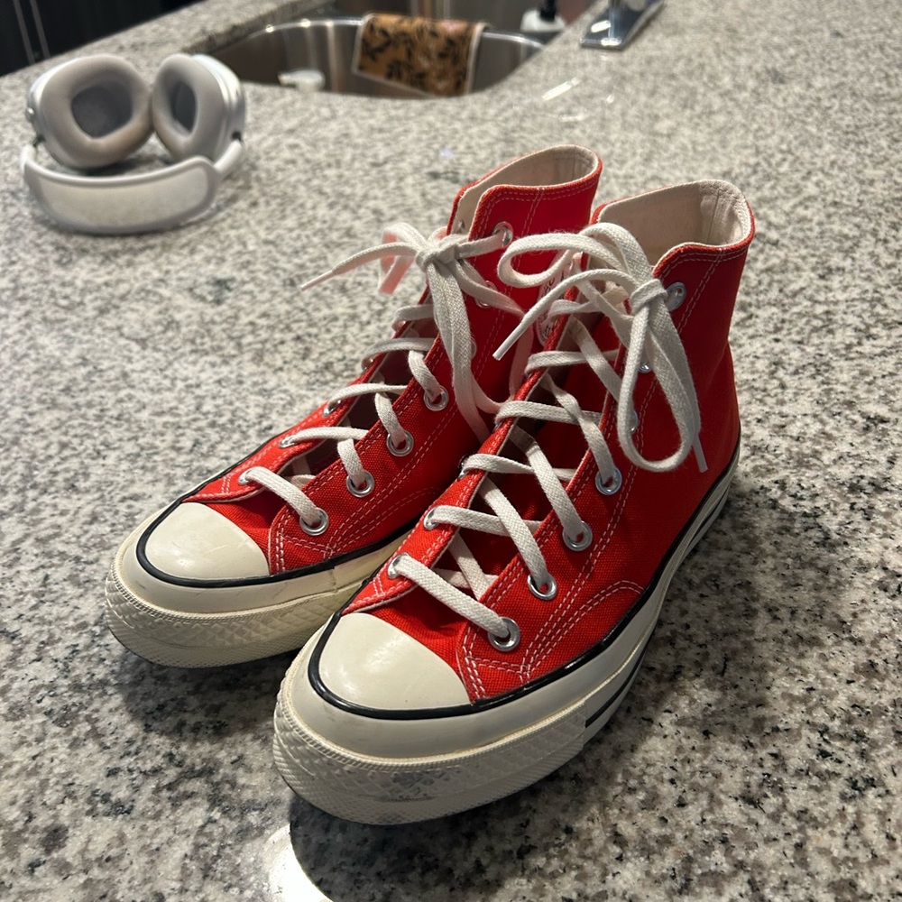 Converse Red and White High-Top Sneakers - Picture 1 of 3